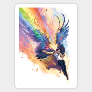 Rainbow Angel Sticker